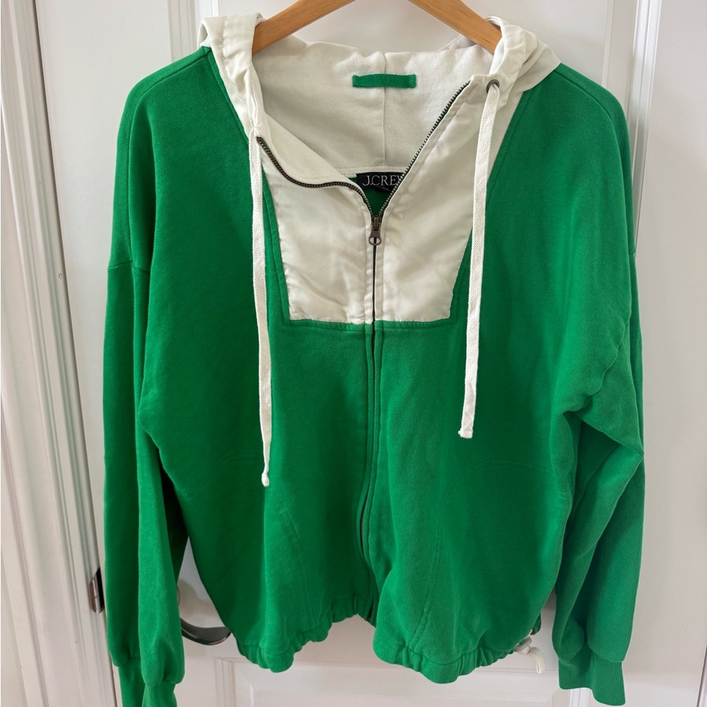 J. Crew Green Zip Up Sweatshirt Size Medium